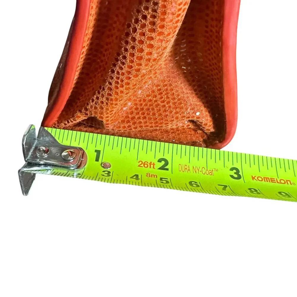 Chez Fine Leather Goods Orange Textured Leather Chain Crossbody Bag Rare